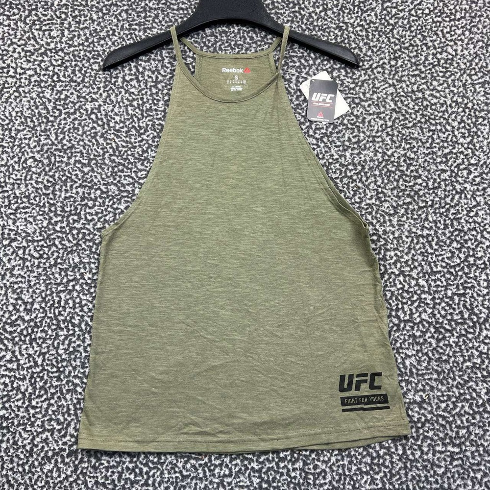 UFC Shirt Women Small Green Reebok Sleeveless Top‎ Round Neck Cotton New S